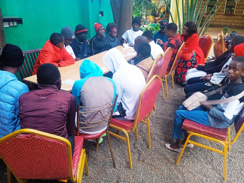 Youths engaging in a Bible Study